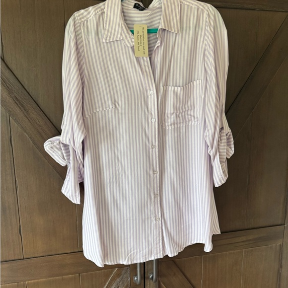 Velvet Heart Lavender Striped Blouse - Picture 1 of 8